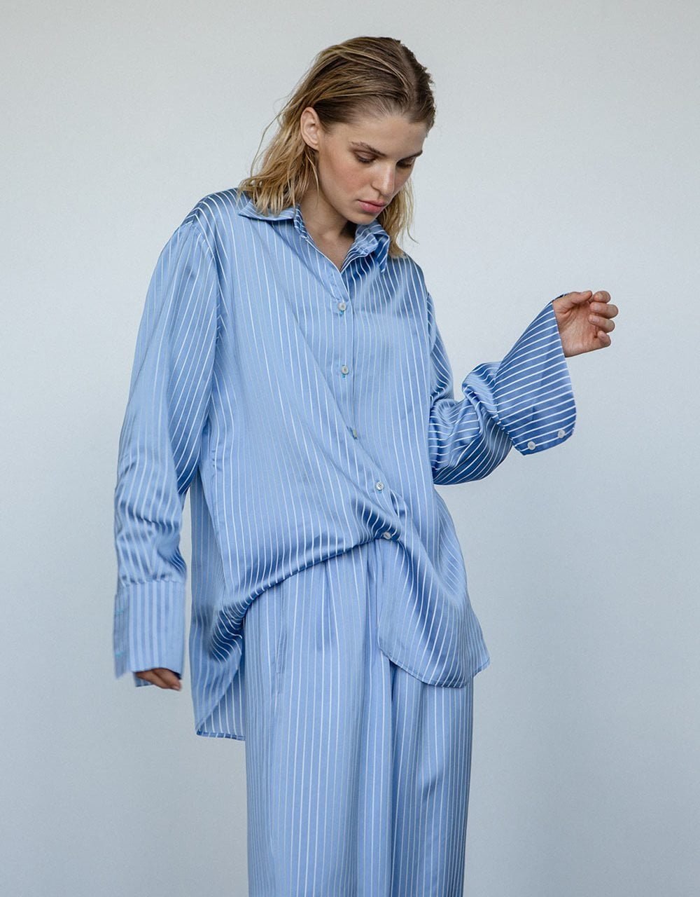 striped blue long sleeve shirt ula | unlabel | ss '22