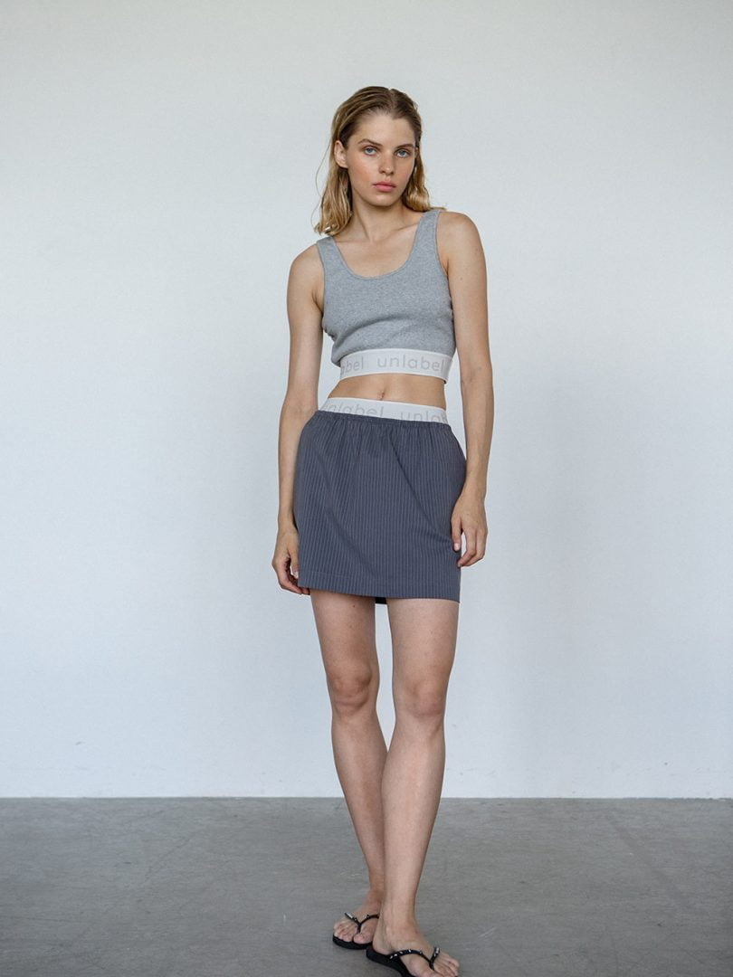 mini skirt with unlabel elastic waist | unlabel | ss '22