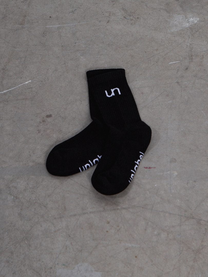 black sport socks with logo