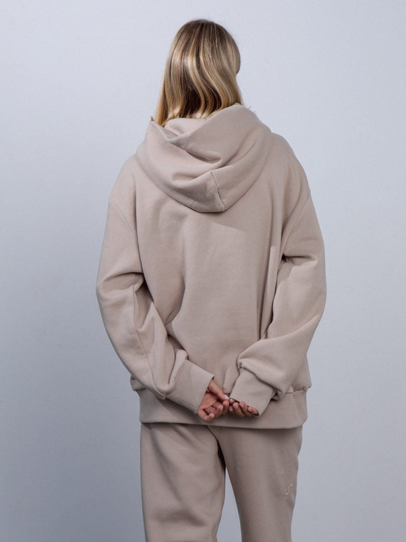 sublime hoodie, latte color, xs, s, m, l sizes. unlabel clothing