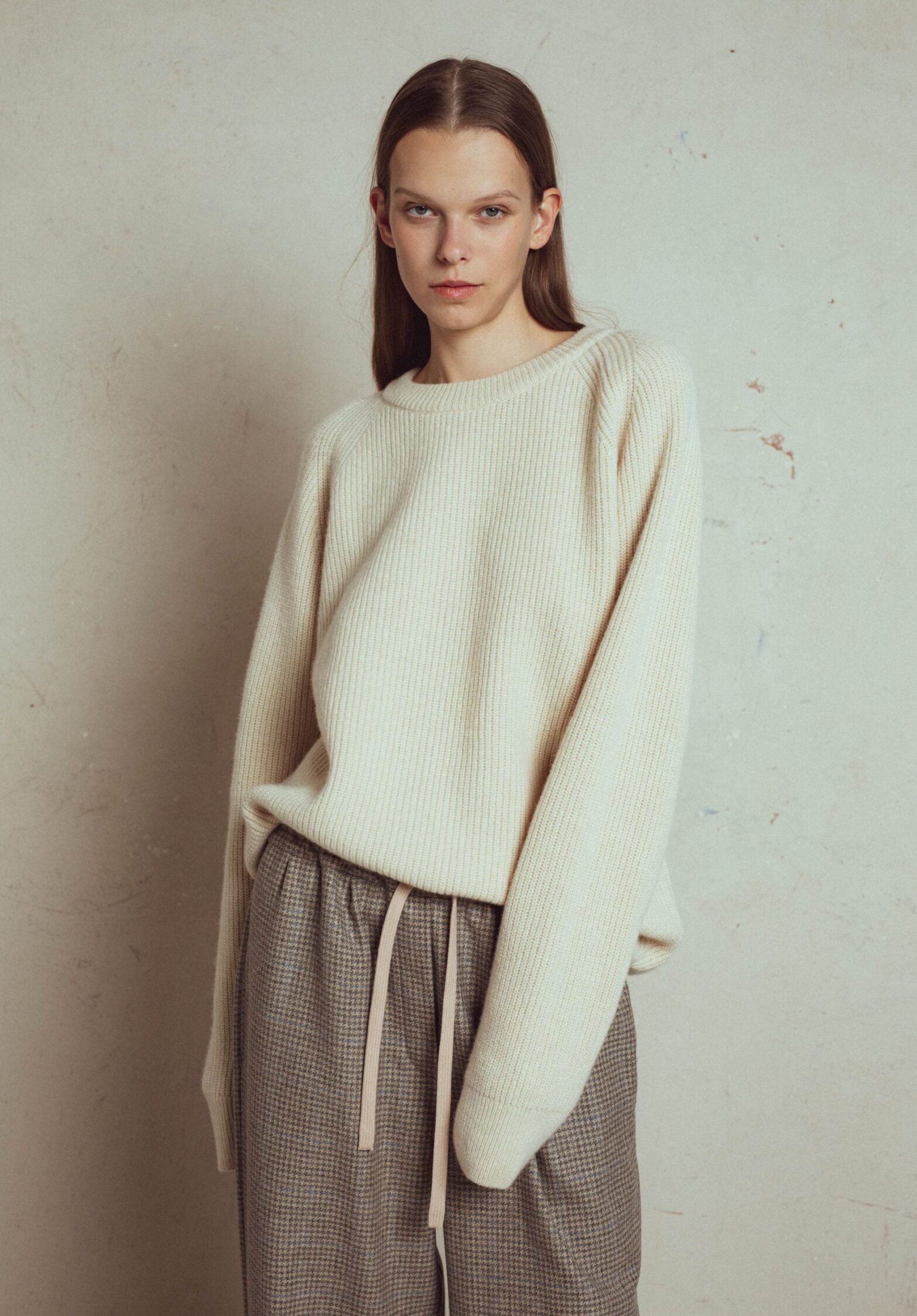 wide wool pants neon with elastic waist, italian fabric 100% wool, loose straight fit, wide trousers, elastic waistband with strap, with side pockets