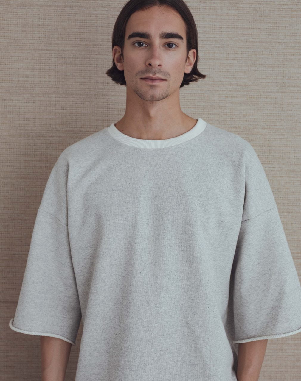 kara sweatshirt, light grey melange | unlabel ss23