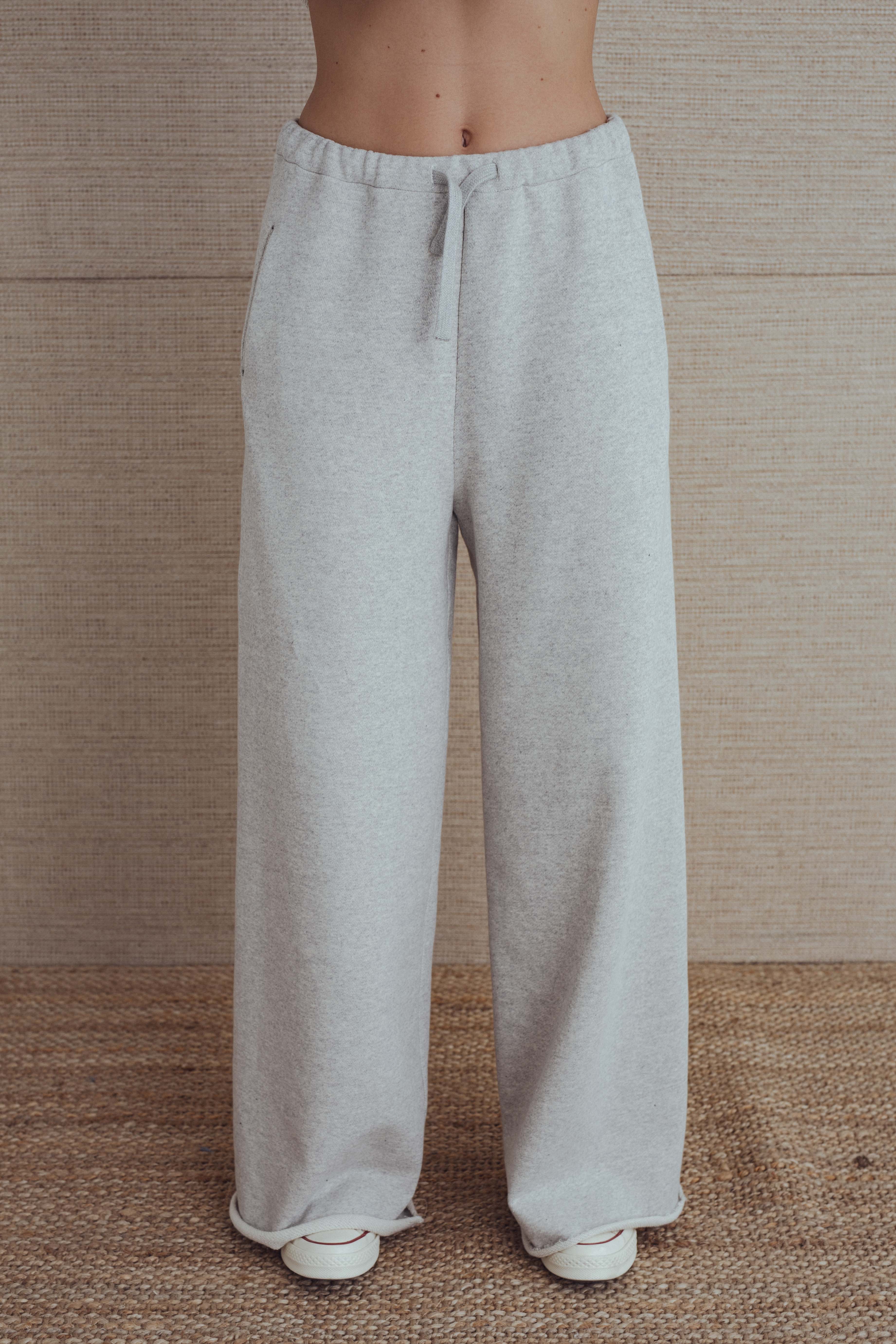 yula pants, light grey melange | unlabel ss23
