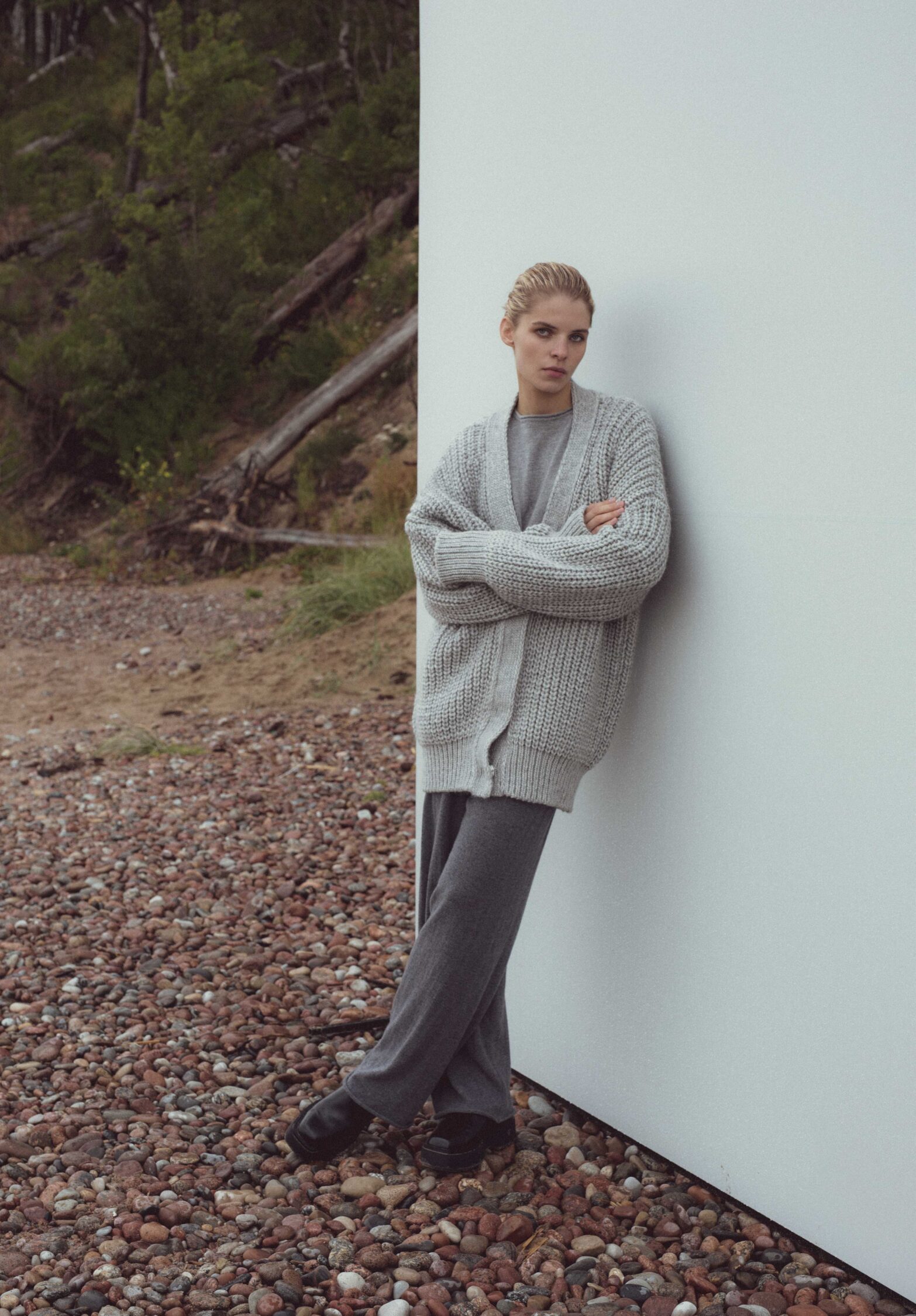 light cardigan grey melange |unlabel fw 23/24