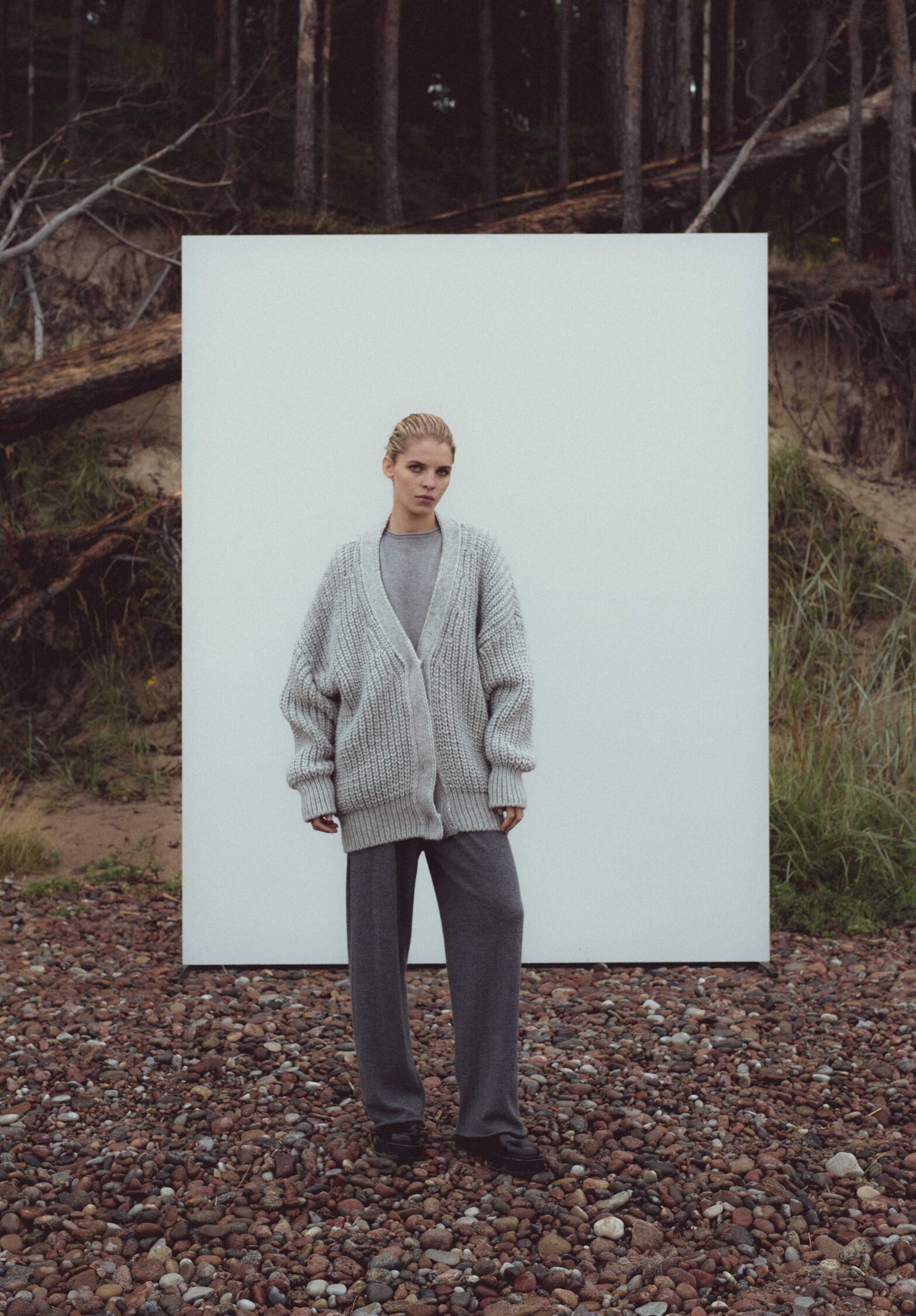 light cardigan grey melange |unlabel fw 23/24