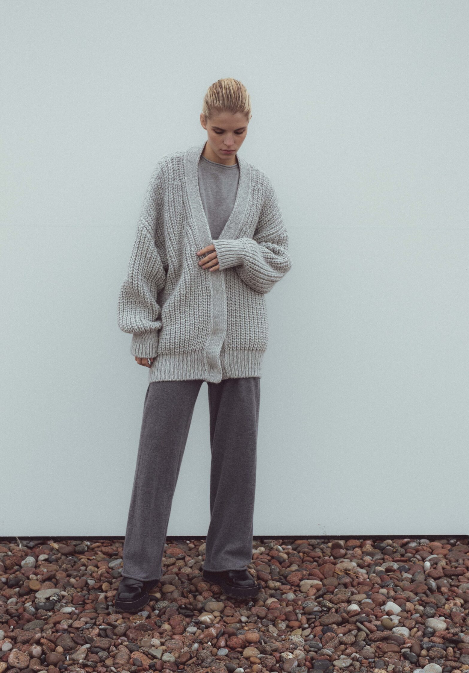 light cardigan grey melange |unlabel fw 23/24