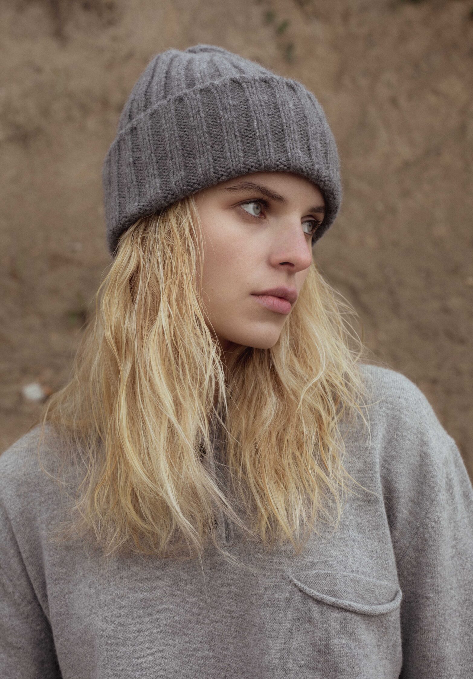 medina hat, mid grey melange  | unlabel fw 23 24