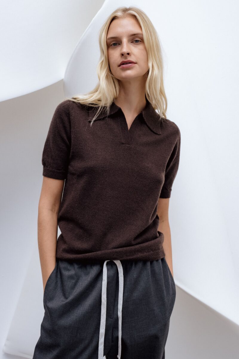 Mashu knitted polo top