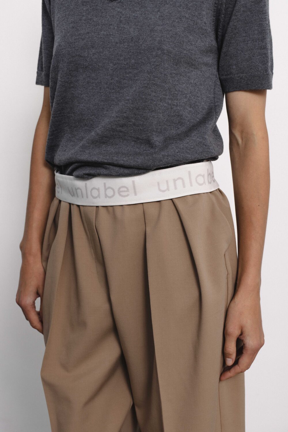 Women's clothing fashion. Anna1 pants from unlabel f/w 25'26 collection. Minimalist style, modern design, premium quality womenswear. Made in Lithuania.