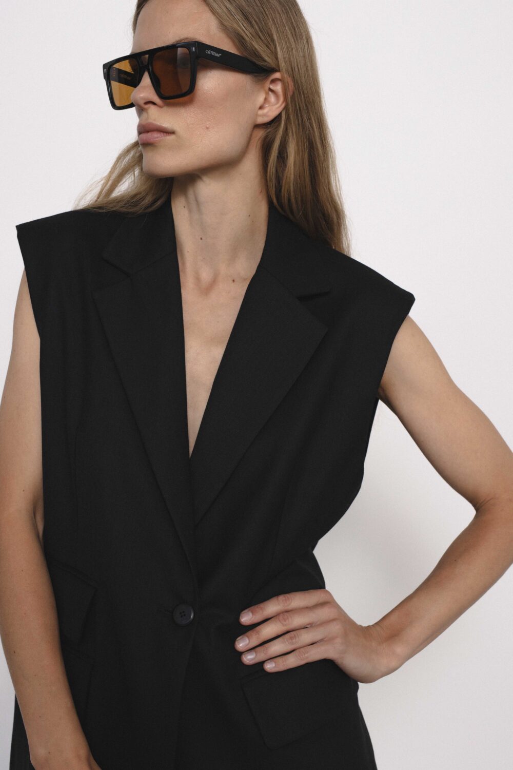 Women's clothing fashion. Bea waistcoat from unlabel f/w 25'26 collection. Minimalist style, modern design, premium quality womenswear. Made in Lithuania.