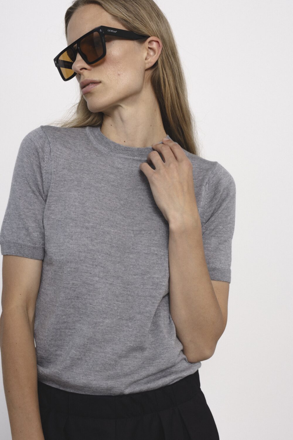 Women's clothing fashion. Chloe6 top min from unlabel f/w 25'26 collection. Minimalist style, modern design, premium quality womenswear. Made in Lithuania.