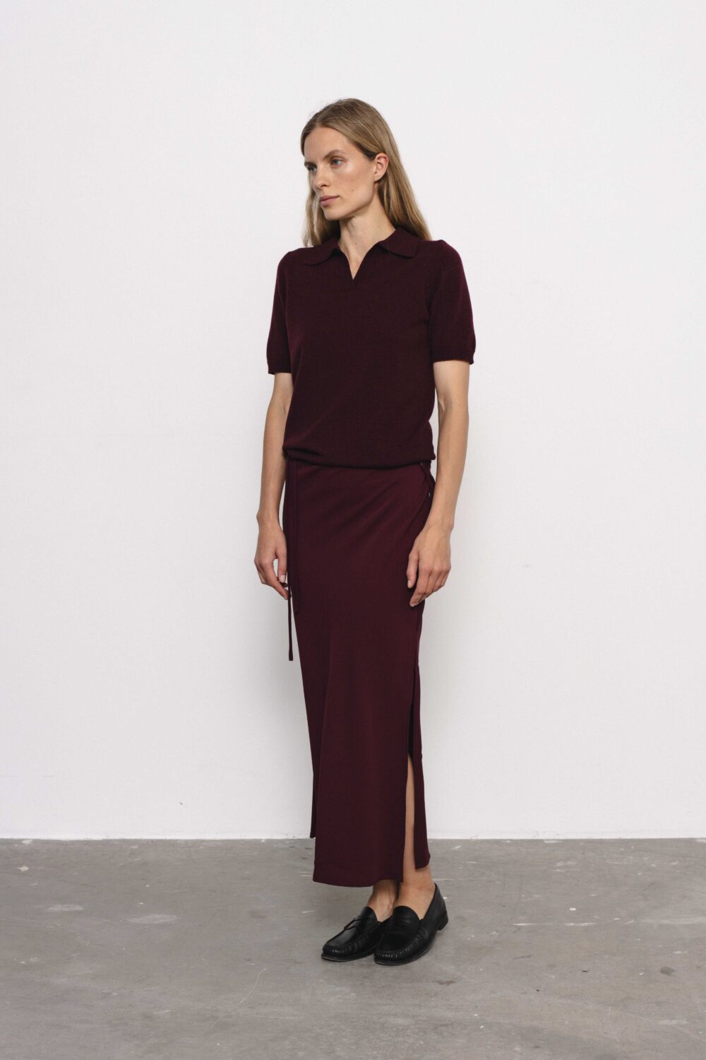 Women's clothing fashion. Meru polotop from unlabel f/w 25'26 collection. Minimalist style, modern design, premium quality womenswear. Made in Lithuania.