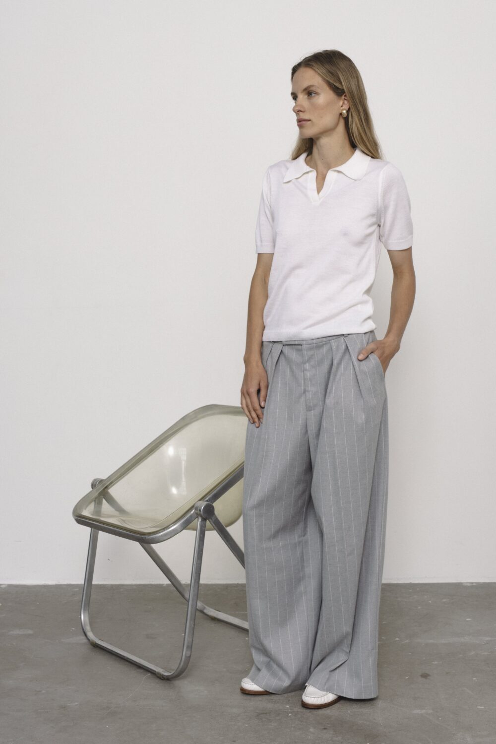 Women's clothing fashion. Nora1 top min from unlabel f/w 25'26 collection. Minimalist style, modern design, premium quality womenswear. Made in Lithuania.