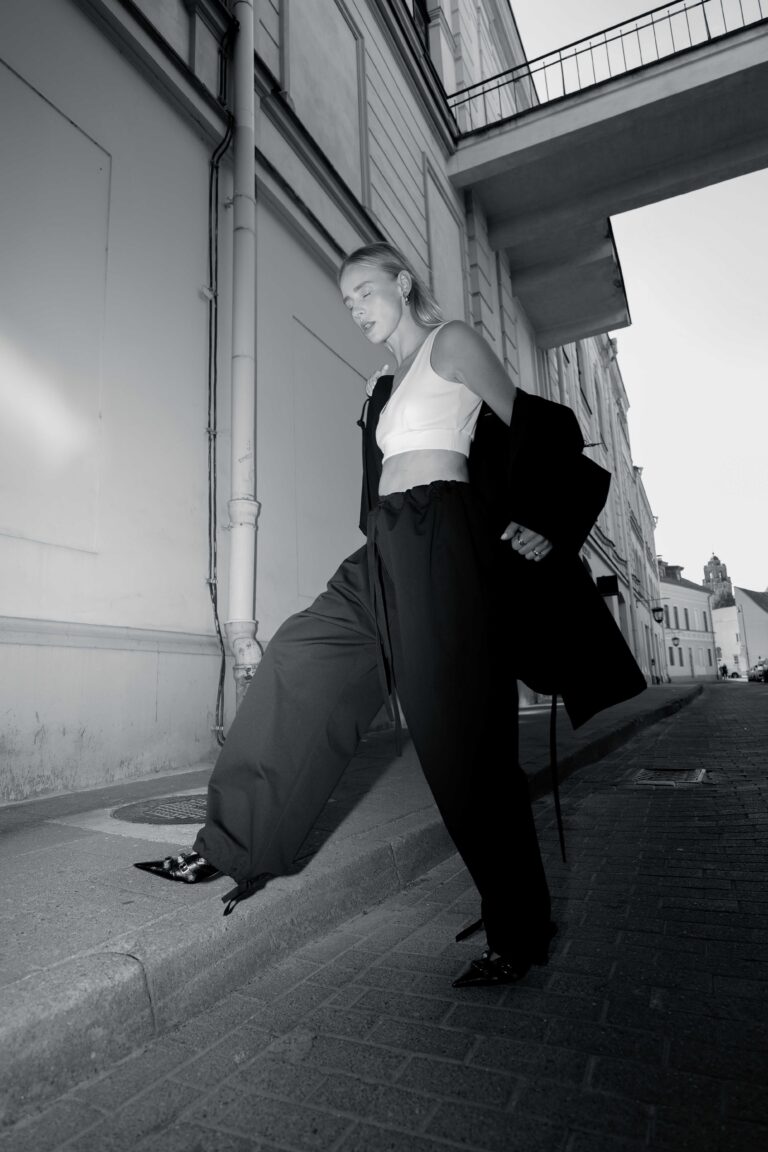 Women's clothing fashion. P1303015 from unlabel f/w 25'26 collection. Minimalist style, modern design, premium quality womenswear. Made in Lithuania.