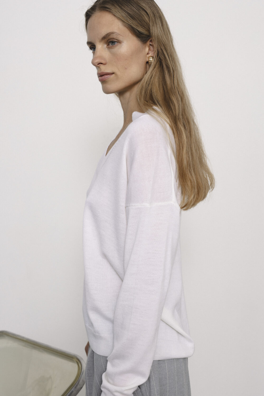 Women's clothing fashion. Sarah sweater from unlabel f/w 25'26 collection. Minimalist style, modern design, premium quality womenswear. Made in Lithuania.