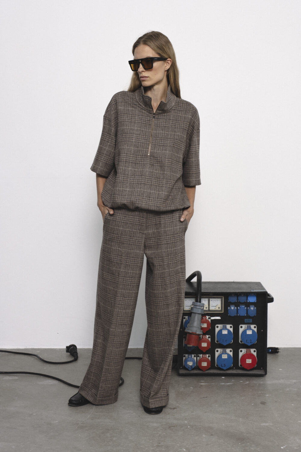 Women's clothing fashion. Lois pants from unlabel f/w 25'26 collection. Minimalist style, modern design, premium quality womenswear. Made in Lithuania.