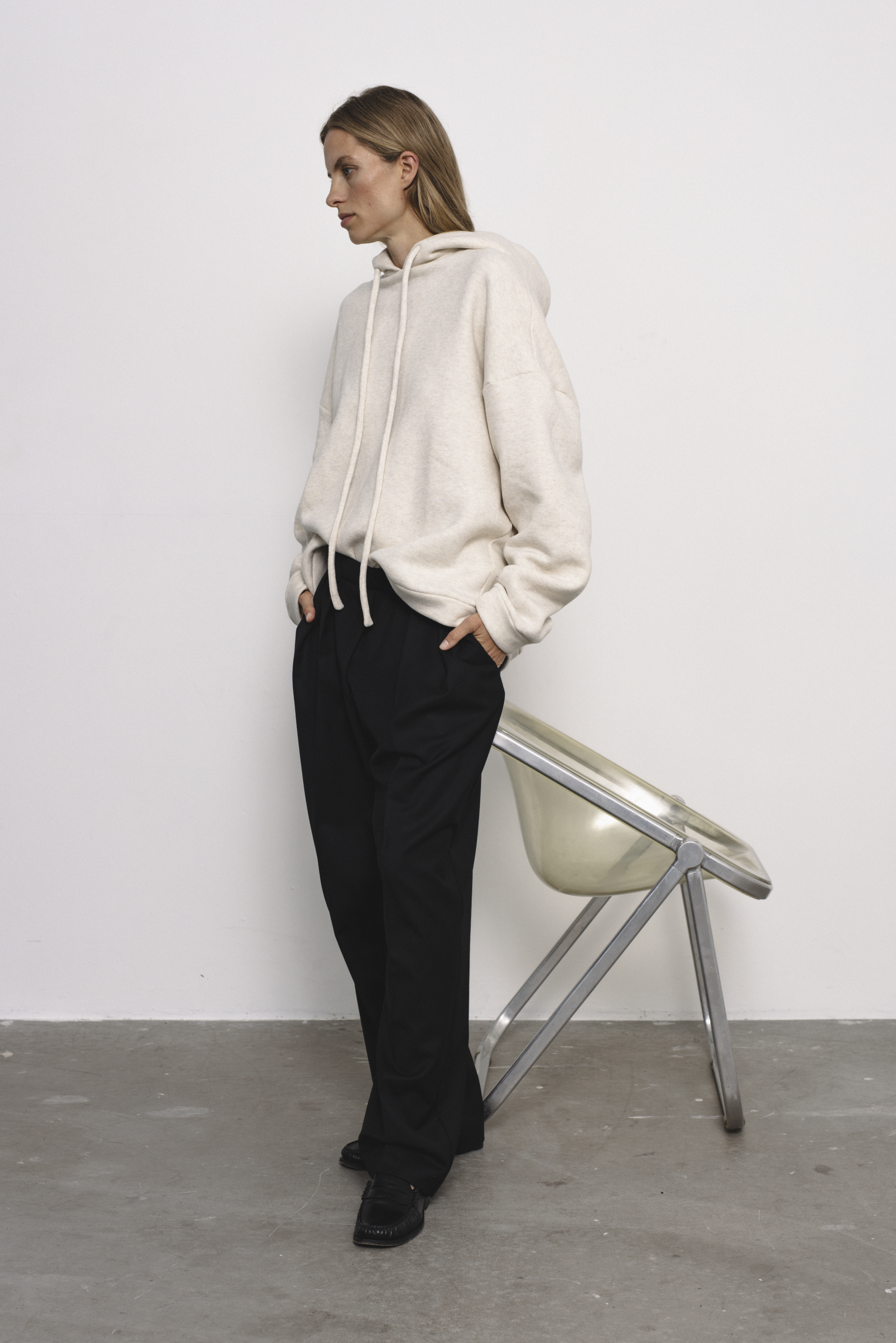 Sage hoodie | unlabel Women's clothing fashion. Sage hoodie from unlabel f/w 25'26 collection. Minimalist style, modern design, premium quality womenswear. Made in Lithuania.