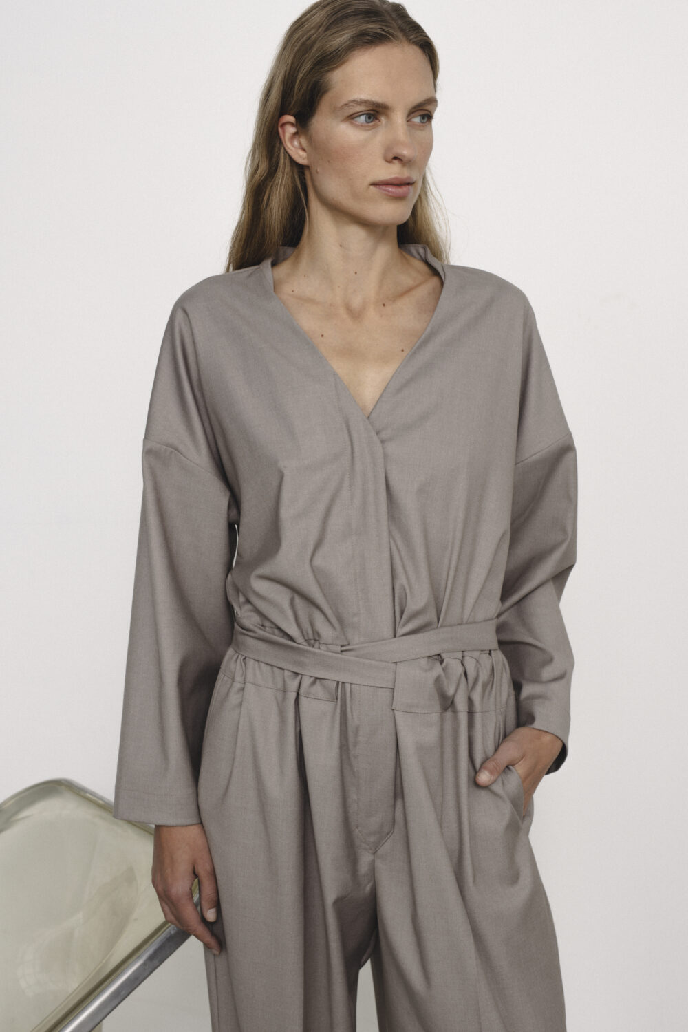 Women's clothing fashion. Coco romper from unlabel f/w 25'26 collection. Minimalist style, modern design, premium quality womenswear. Made in Lithuania.