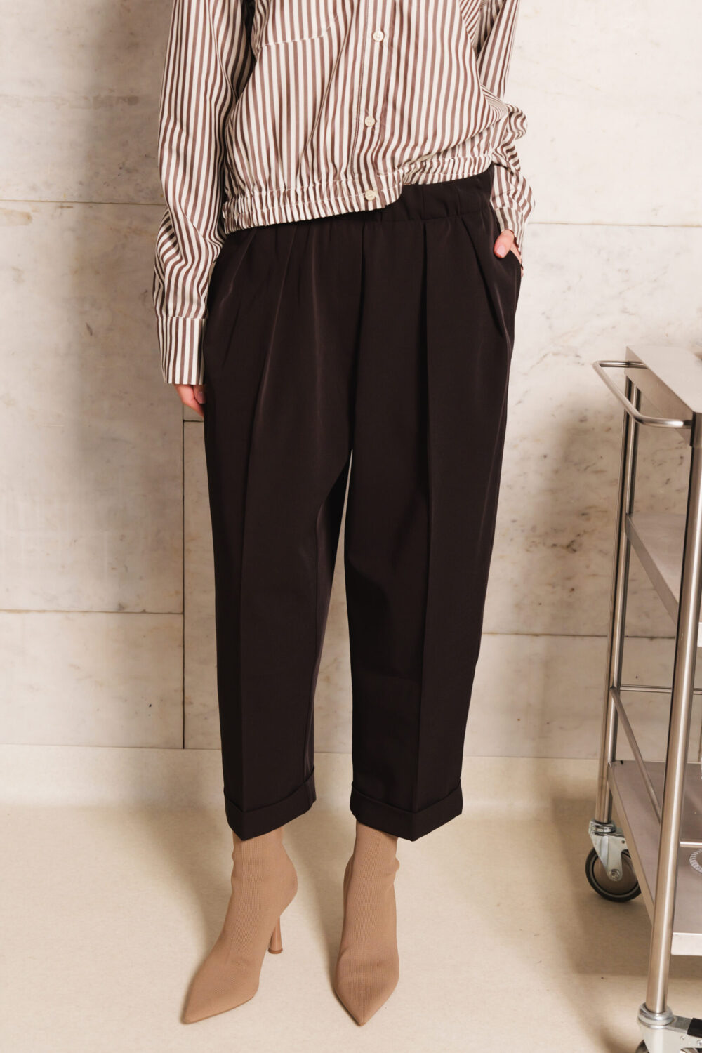 Women's clothing fashion. Mae pants from unlabel f/w 25'26 collection. Minimalist style, modern design, premium quality womenswear. Made in Lithuania.
