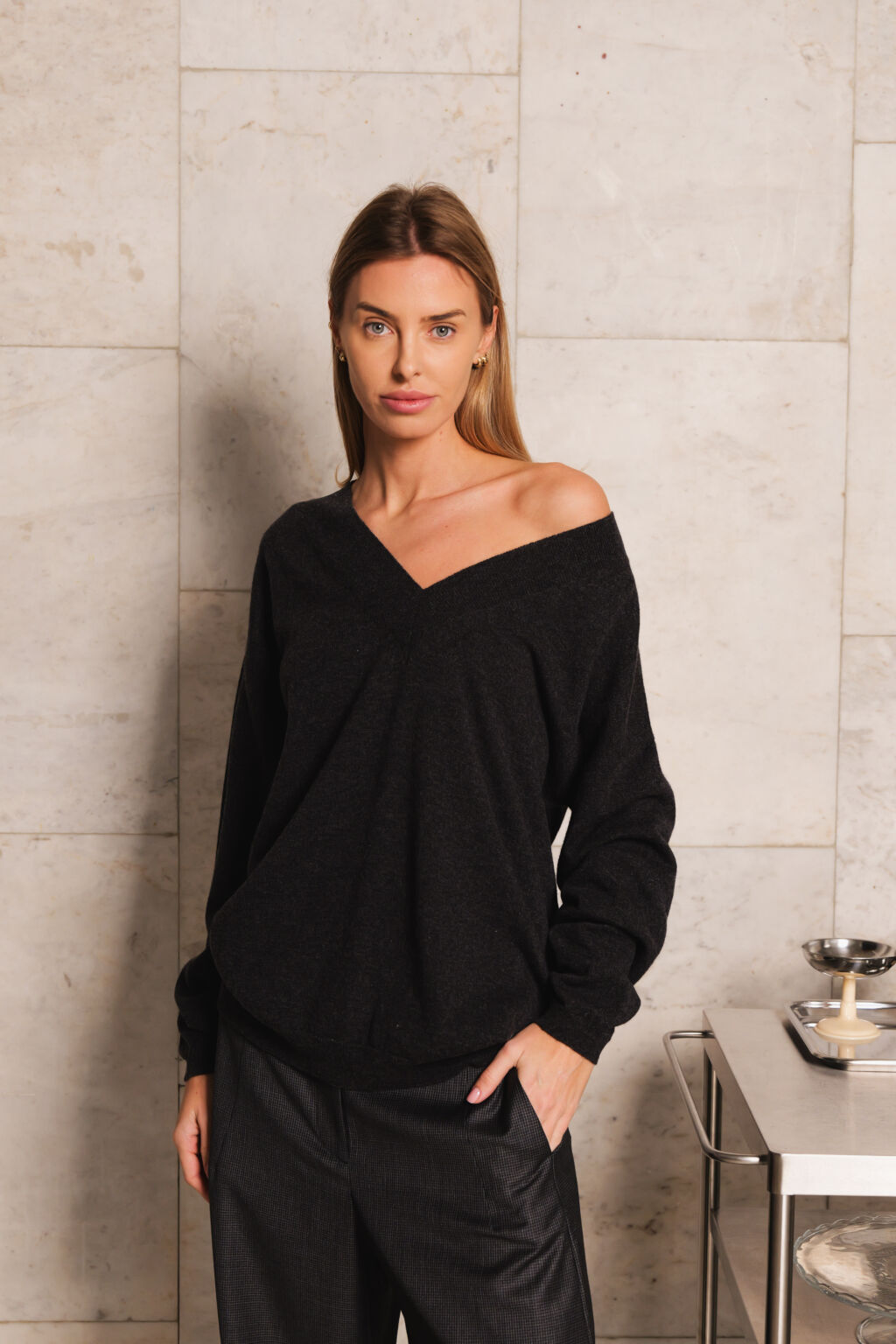 Women's clothing fashion. Ruby sweater from unlabel f/w 25'26 collection. Minimalist style, modern design, premium quality womenswear. Made in Lithuania.