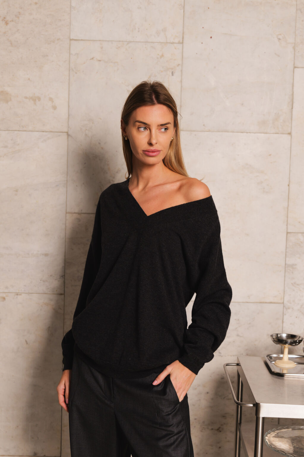 Women's clothing fashion. Ruby sweater from unlabel f/w 25'26 collection. Minimalist style, modern design, premium quality womenswear. Made in Lithuania.