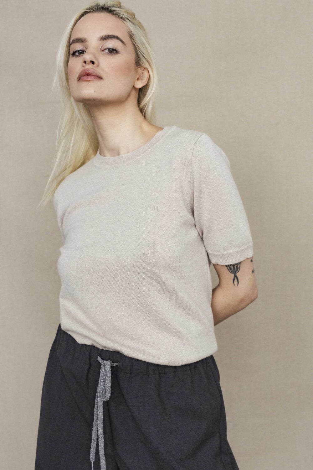 Women's clothing fashion. Ava top from unlabel f/w 25'26 collection. Minimalist style, modern design, premium quality womenswear. Made in Lithuania.