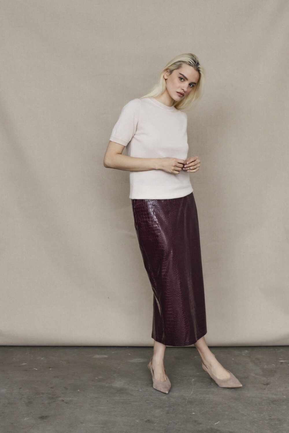Women's clothing fashion. Ava top from unlabel f/w 25'26 collection. Minimalist style, modern design, premium quality womenswear. Made in Lithuania.