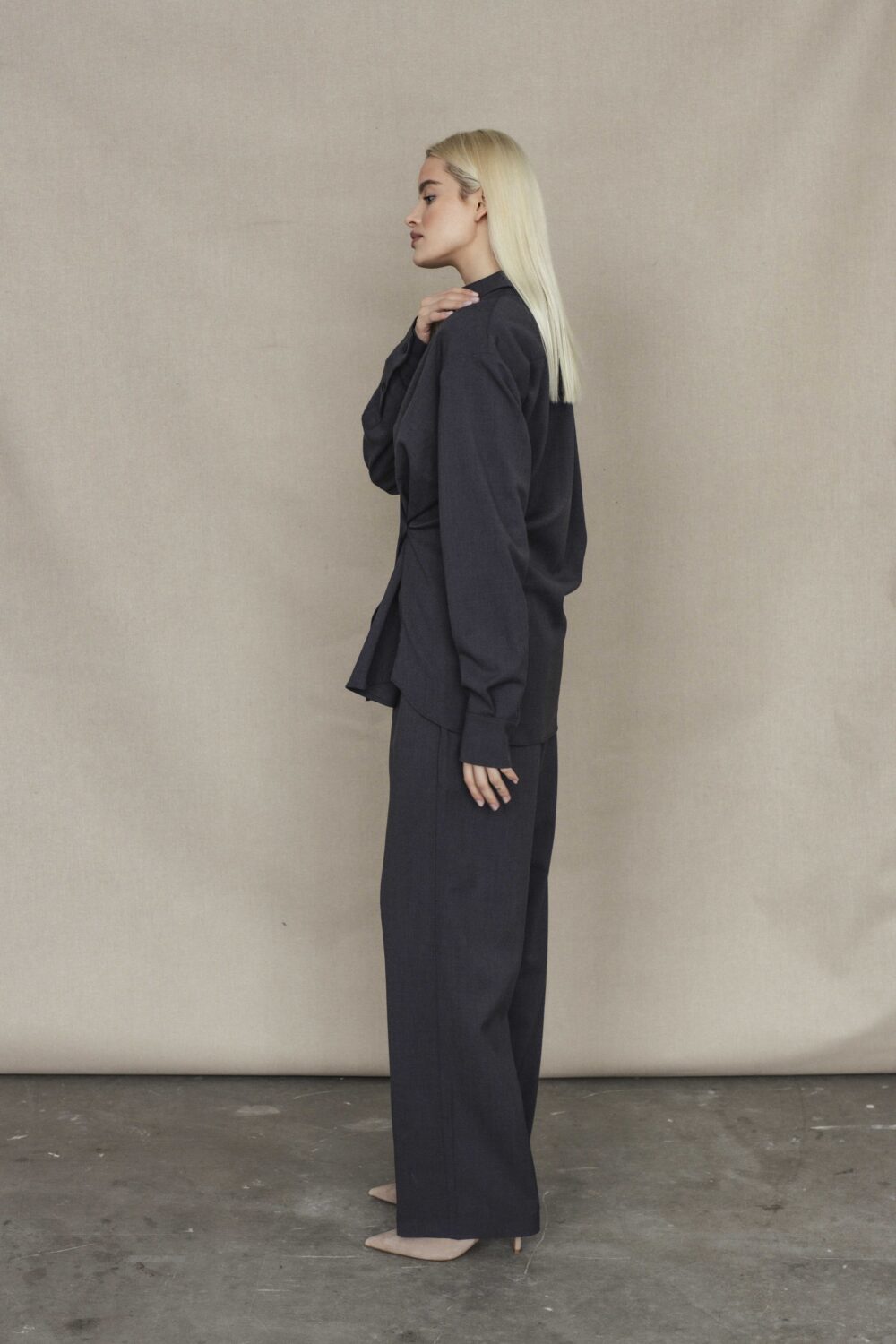 Women's clothing fashion. Liz pants from unlabel f/w 25'26 collection. Minimalist style, modern design, premium quality womenswear. Made in Lithuania.