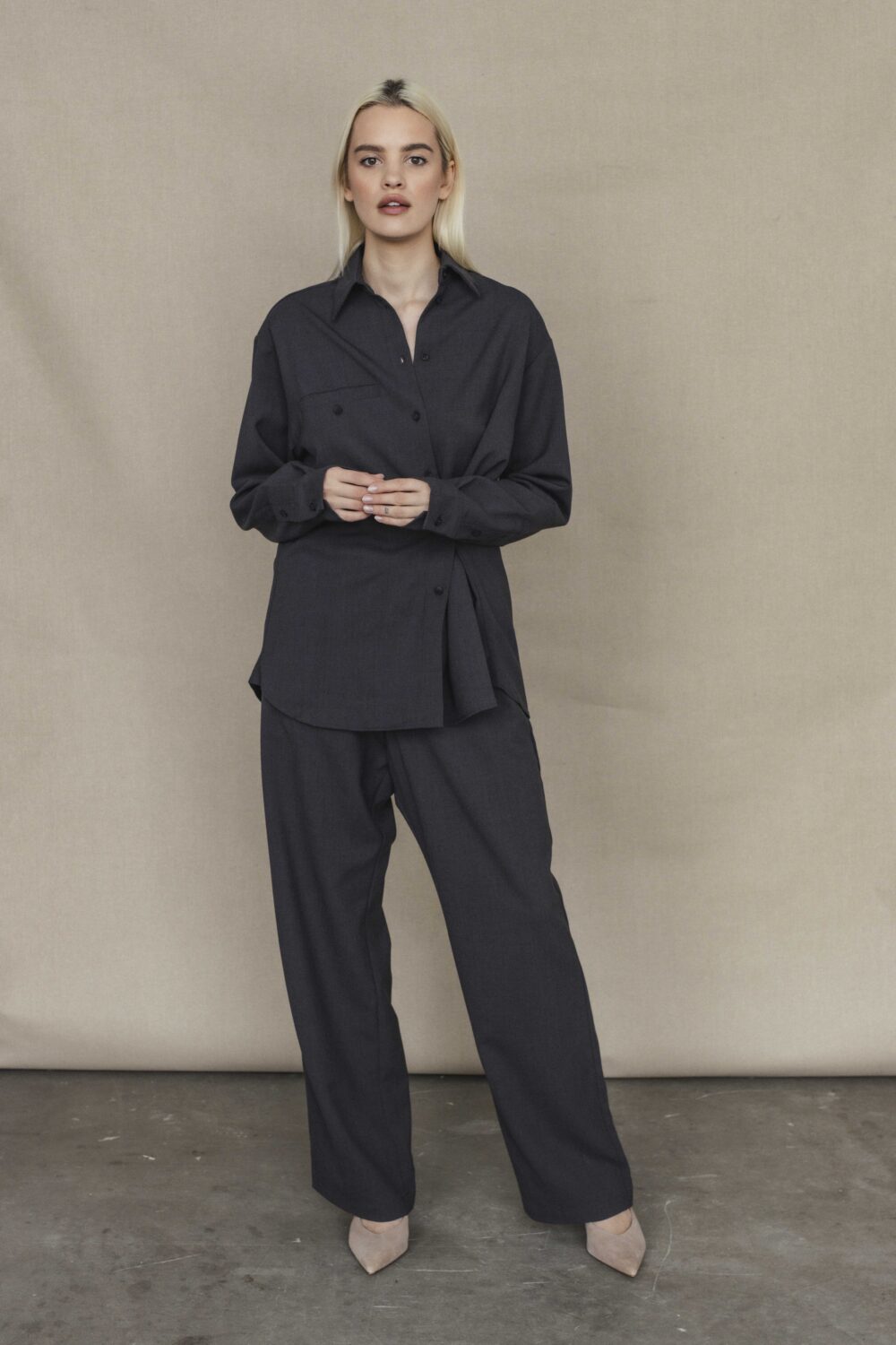 Women's clothing fashion. Liz pants from unlabel f/w 25'26 collection. Minimalist style, modern design, premium quality womenswear. Made in Lithuania.