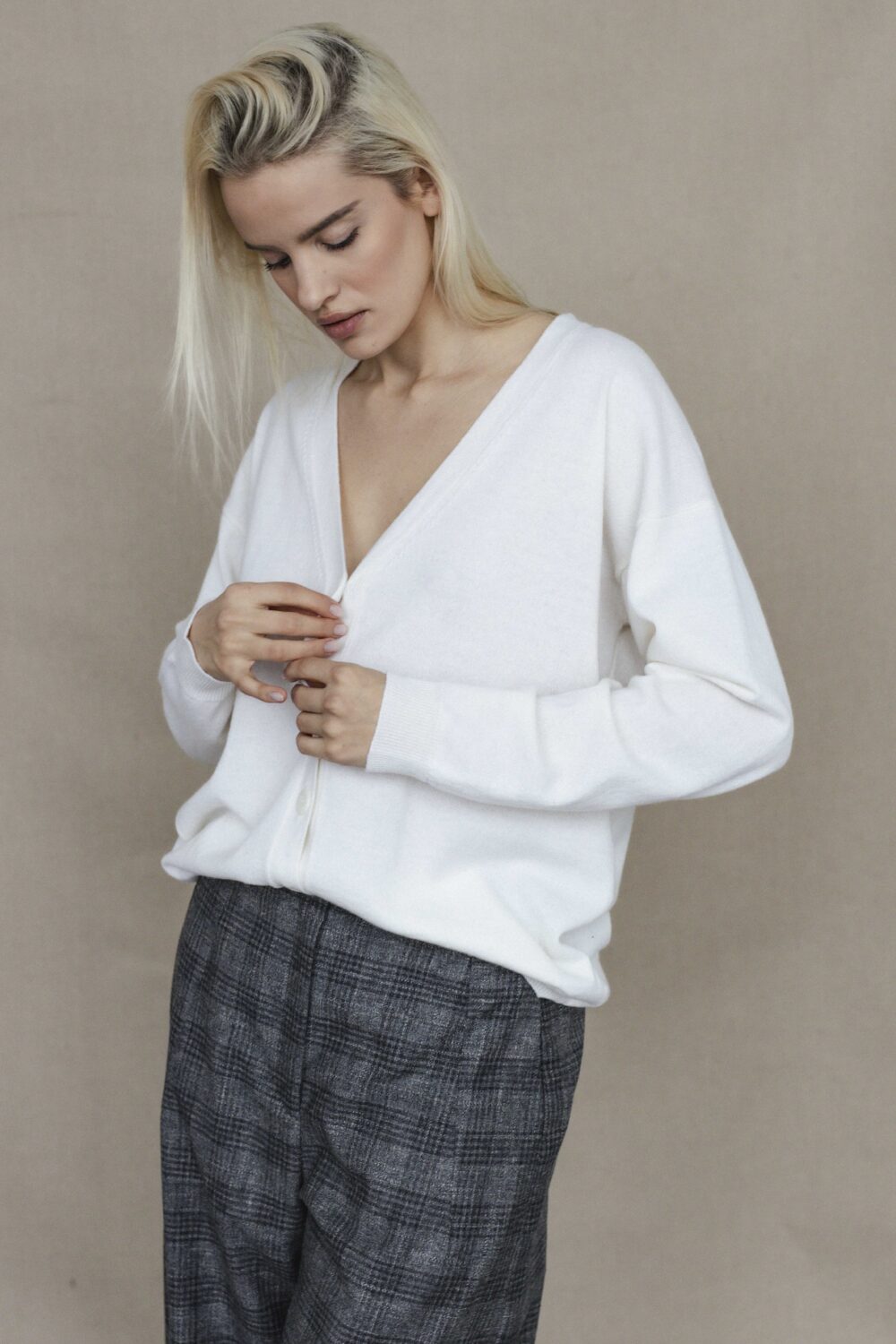 Women's clothing fashion. Ruby1 sweater from unlabel f/w 25'26 collection. Minimalist style, modern design, premium quality womenswear. Made in Lithuania.