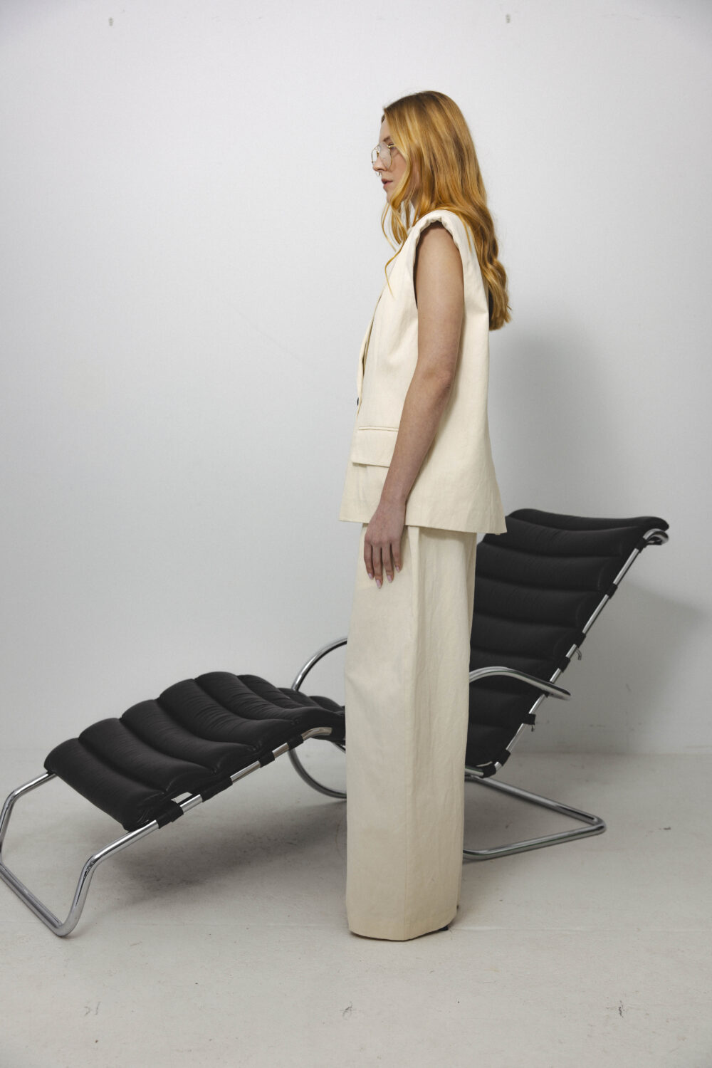 Women's clothing fashion. Dim pants from unlabel f/w 25'26 collection. Minimalist style, modern design, premium quality womenswear. Made in Lithuania.