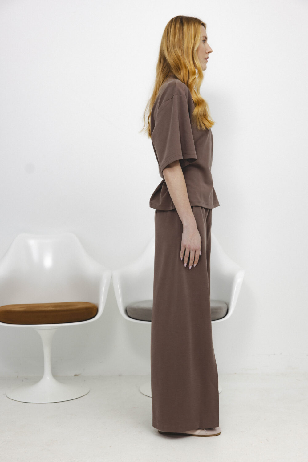 Women's clothing fashion. Drift1 pants from unlabel f/w 25'26 collection. Minimalist style, modern design, premium quality womenswear. Made in Lithuania.