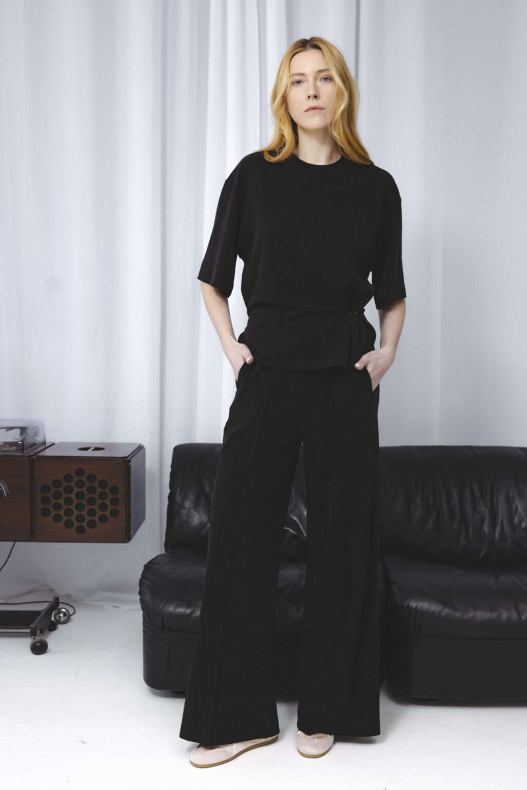 Women's clothing fashion. Whisp2 t shirt from unlabel f/w 25'26 collection. Minimalist style, modern design, premium quality womenswear. Made in Lithuania.