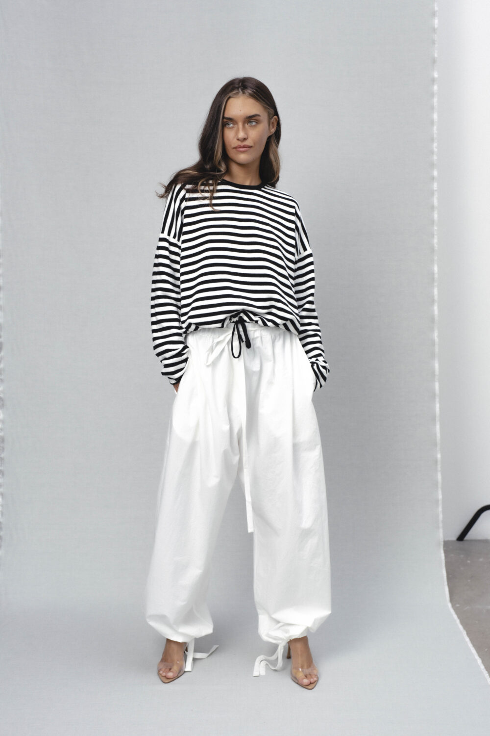 Women's clothing fashion. Amy4 pants from unlabel ss/26 collection. Minimalist style, modern design, premium quality womenswear. Made in Lithuania.