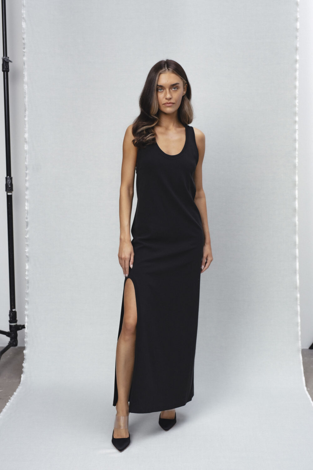 Women's clothing fashion. Breeze1 dress from unlabel ss/26 collection. Minimalist style, modern design, premium quality womenswear. Made in Lithuania.