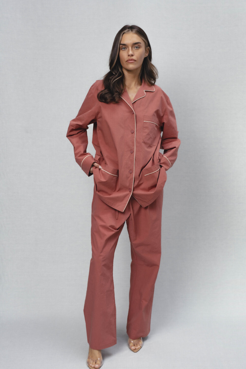 Women's clothing fashion. Shiver1 pants from unlabel ss/26 collection. Minimalist style, modern design, premium quality womenswear. Made in Lithuania.