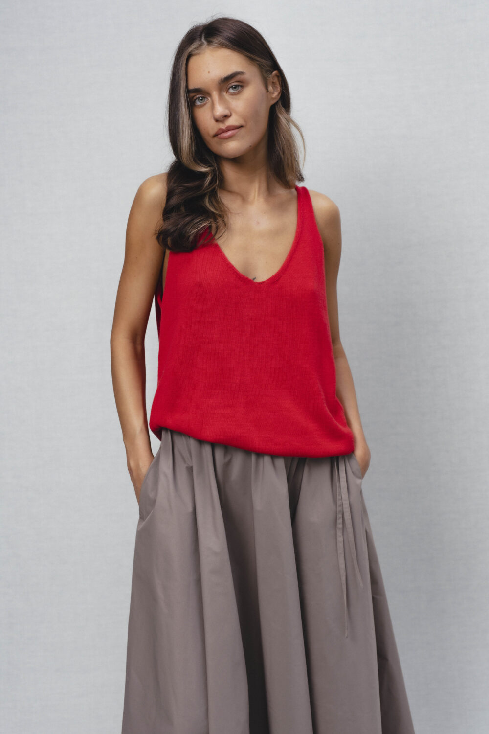Women's clothing fashion. Shiver4 top from unlabel ss/26 collection. Minimalist style, modern design, premium quality womenswear. Made in Lithuania.