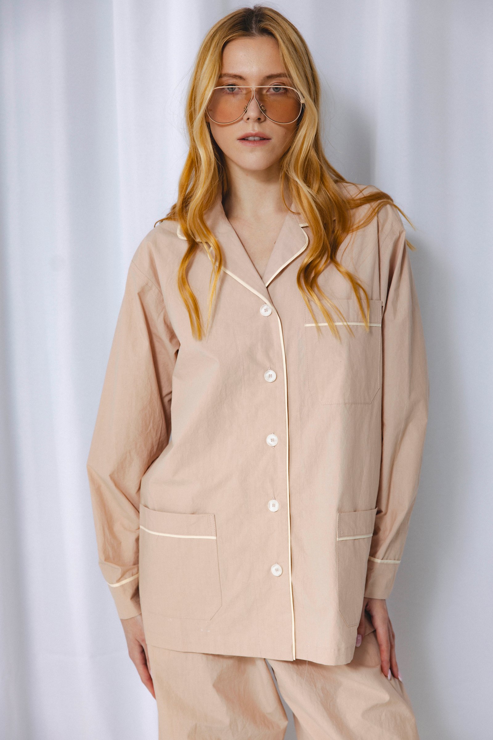 Stir shirt | unlabel Women's clothing fashion. Stir shirt from unlabel ss/26 collection. Minimalist style, modern design, premium quality womenswear. Made in Lithuania.