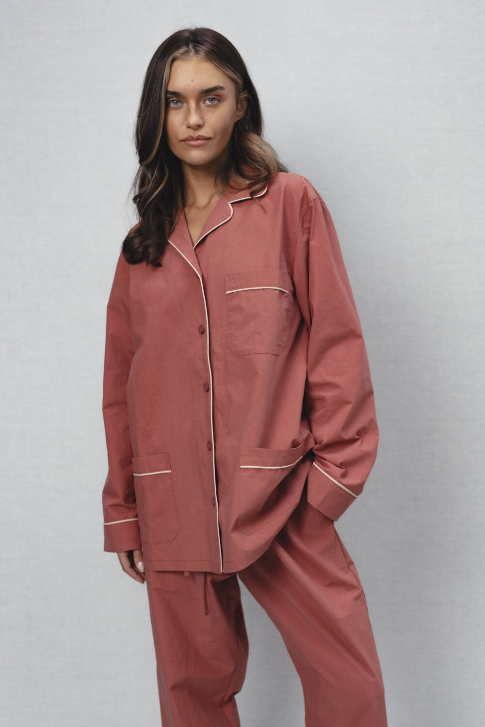 Women's clothing fashion. Stir1 shirt from unlabel ss/26 collection. Minimalist style, modern design, premium quality womenswear. Made in Lithuania.