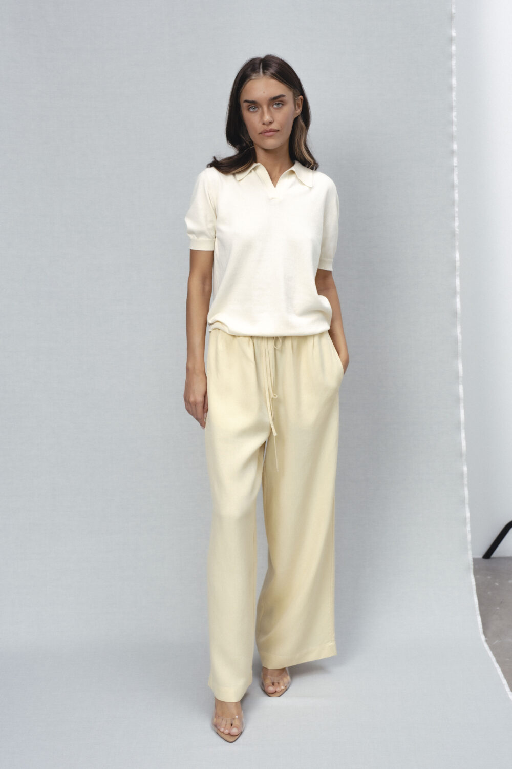 Women's clothing fashion. florida1 pants from unlabel ss/26 collection. Minimalist style, modern design, premium quality womenswear. Made in Lithuania.