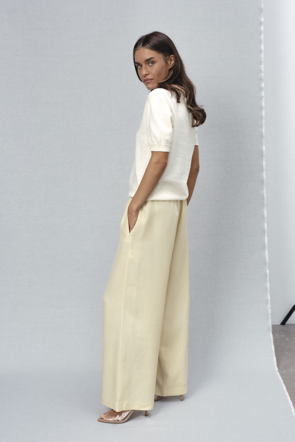 Women's clothing fashion. florida1 pants from unlabel ss/26 collection. Minimalist style, modern design, premium quality womenswear. Made in Lithuania.