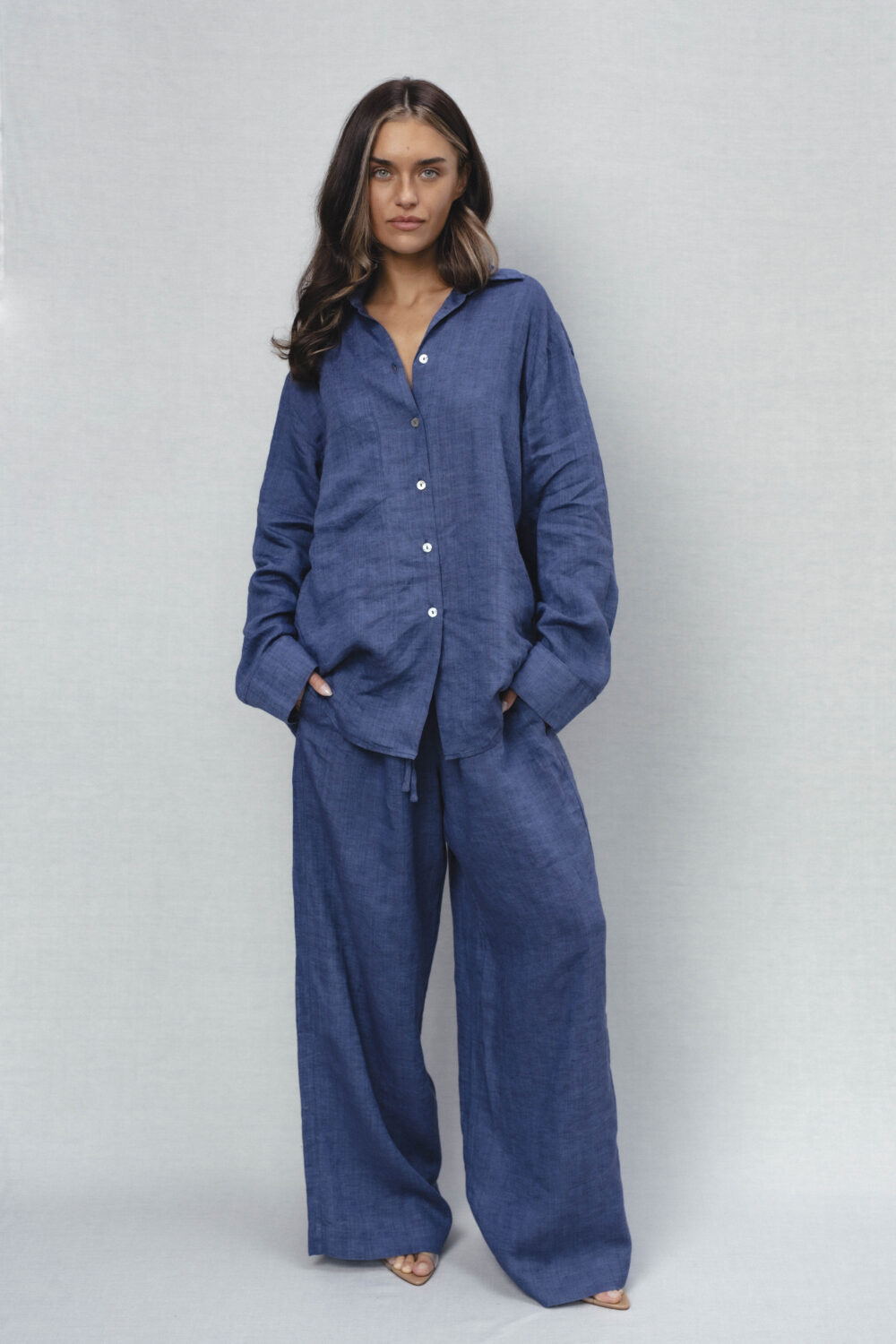 Women's clothing fashion. florida2 pants from unlabel ss/26 collection. Minimalist style, modern design, premium quality womenswear. Made in Lithuania.