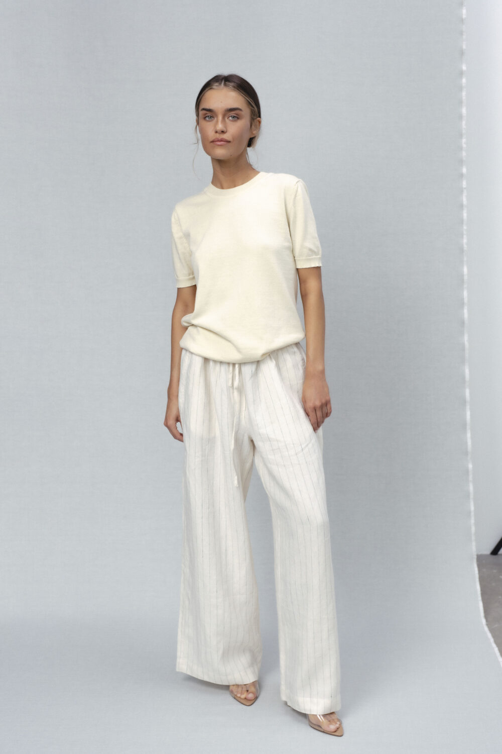 Women's clothing fashion. florida3 pants from unlabel ss/26 collection. Minimalist style, modern design, premium quality womenswear. Made in Lithuania.