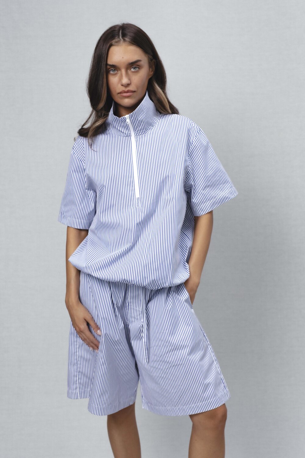 Women's clothing fashion. gleam shorts from unlabel ss/26 collection. Minimalist style, modern design, premium quality womenswear. Made in Lithuania.