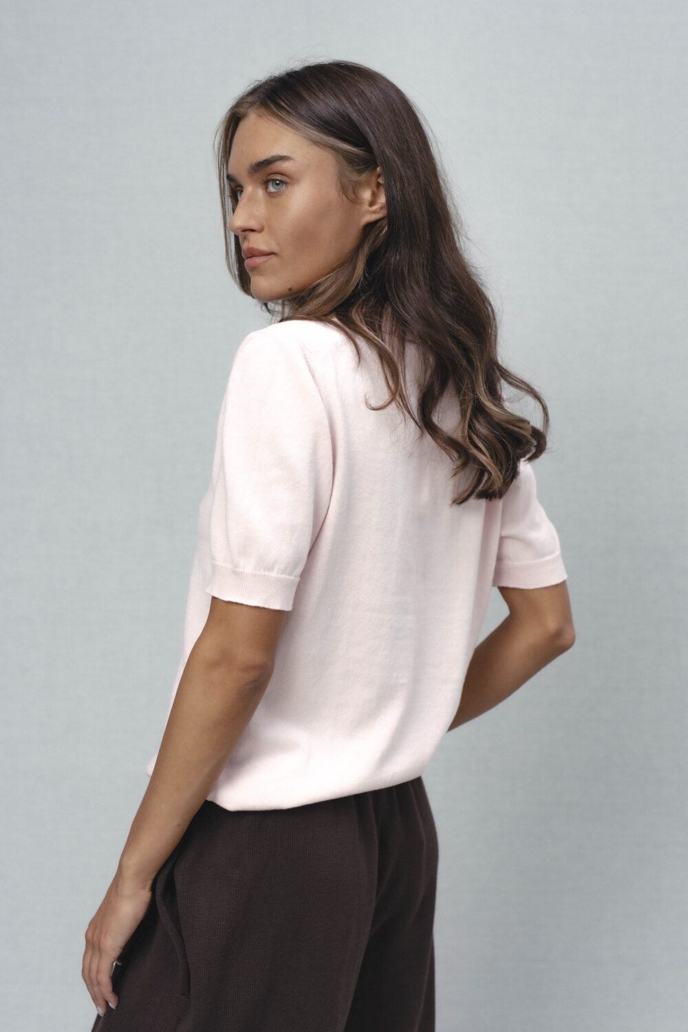 Women's clothing fashion. spark1 polomini from unlabel ss/26 collection. Minimalist style, modern design, premium quality womenswear. Made in Lithuania.