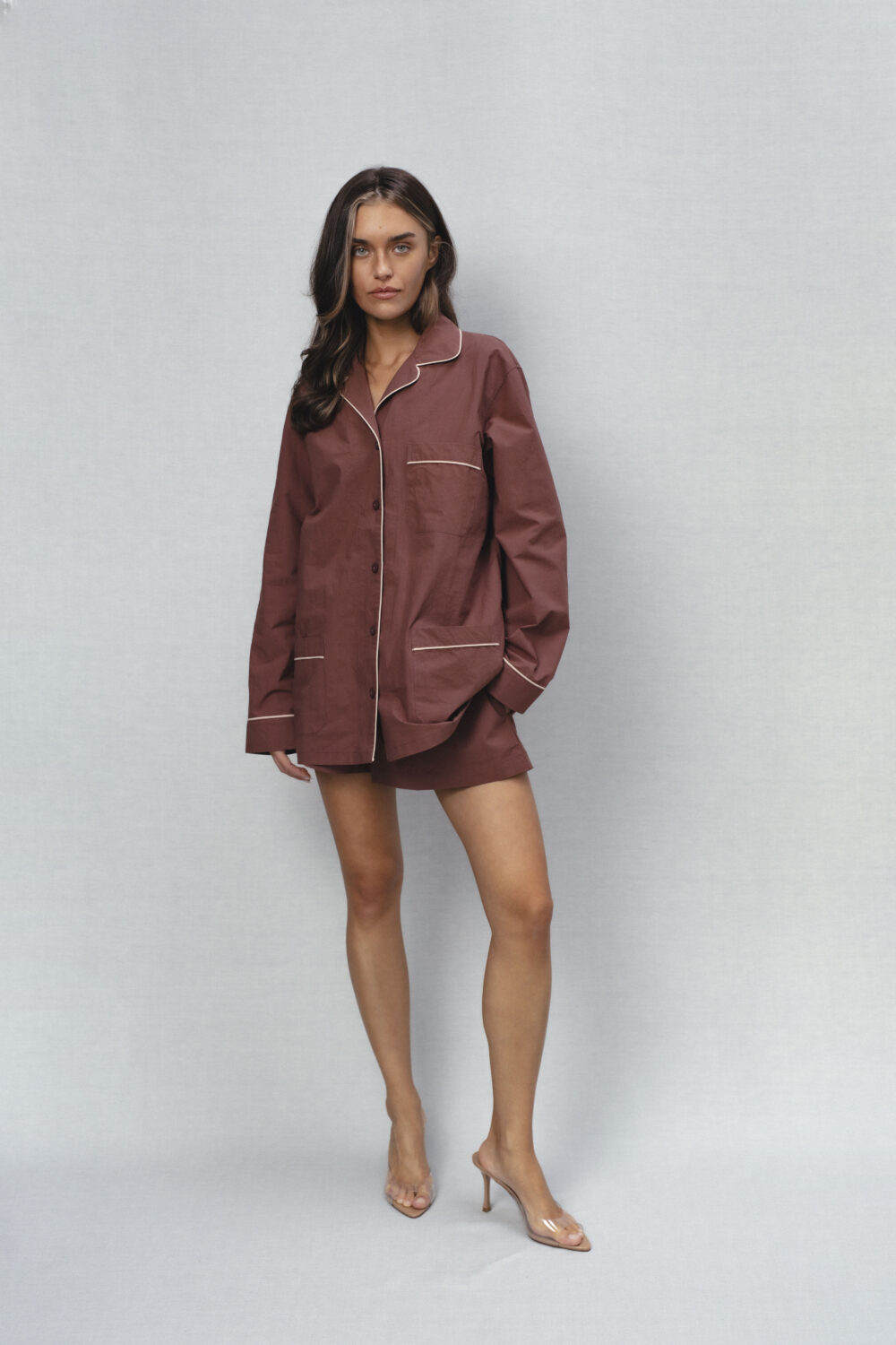 Women's clothing fashion. stir2 shirt from unlabel ss/26 collection. Minimalist style, modern design, premium quality womenswear. Made in Lithuania.