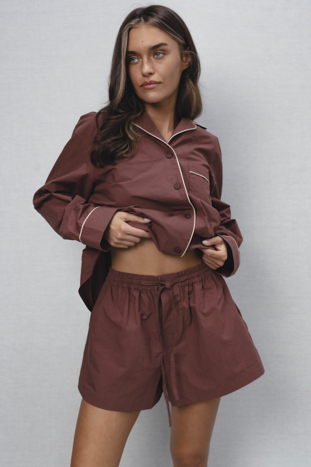 Women's clothing fashion. sweep shorts from unlabel ss/26 collection. Minimalist style, modern design, premium quality womenswear. Made in Lithuania.