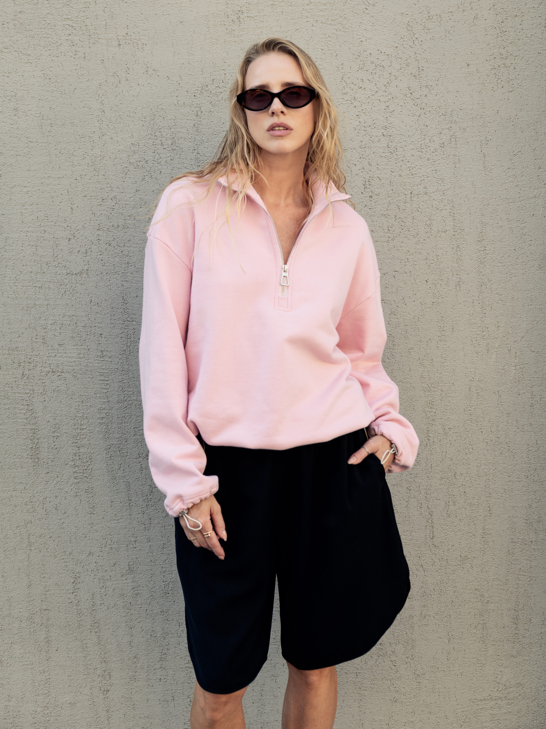 mabel zip sweater | unlabel Women's clothing fashion. mabel zip sweater from unlabel ss/26 collection. Minimalist style, modern design, premium quality womenswear. Made in Lithuania.