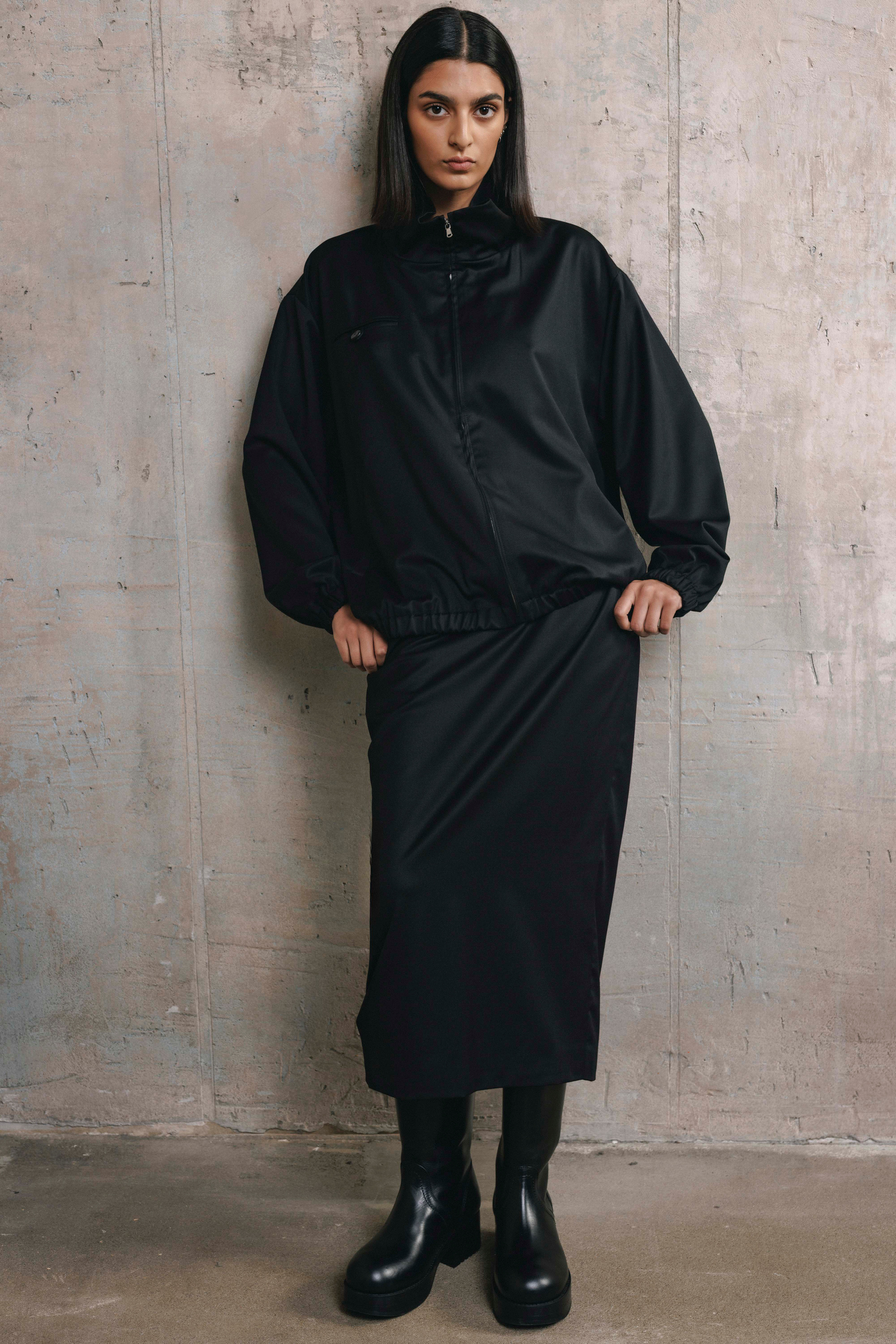 mica2 bomber | unlabel Women's clothing fashion. mica2 bomber from unlabel fw 26/27 collection. Minimalist style, modern design, premium quality womenswear. Made in Lithuania.