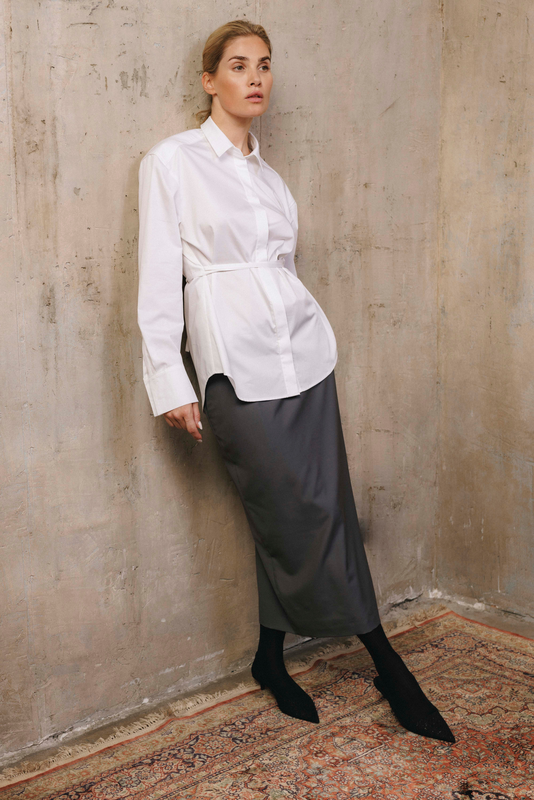 silica shirt | unlabel Women's clothing fashion. silica shirt from unlabel fw 26/27 collection. Minimalist style, modern design, premium quality womenswear. Made in Lithuania.